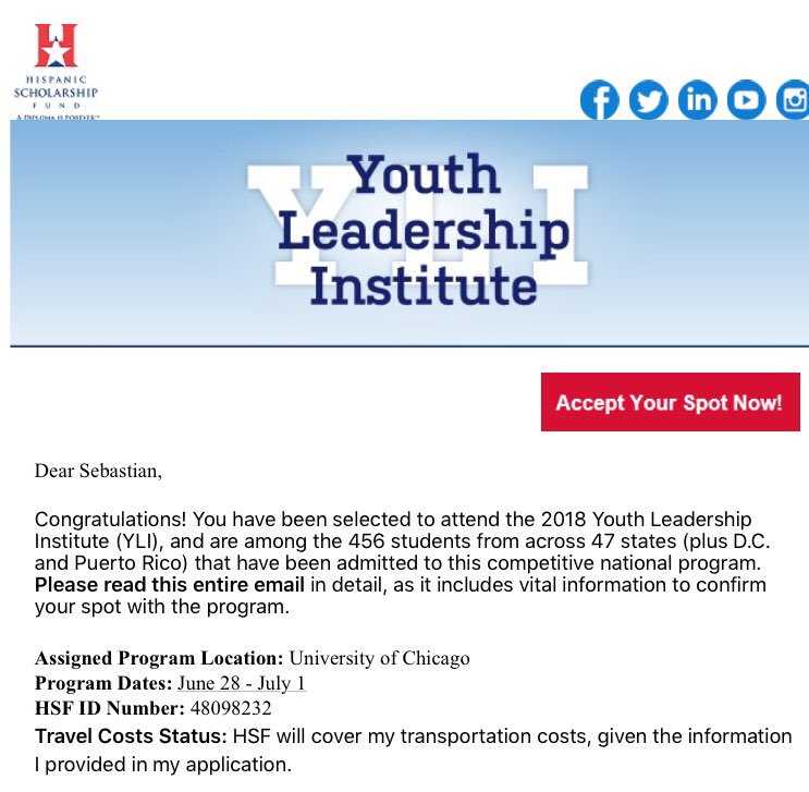 RN_Alatorre's tweet photo. Beaming with pride! 😊 Congratulations Sebastian Alatorre! #NationalYouthLeadershipInstitute #HispanicScolarshipFund #UniversityOfChicago #rhsmustangs https://t.co/ZHYpJXfMdZ