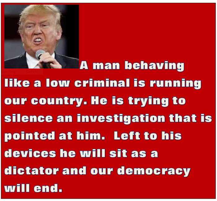 JessicaOutLoud's tweet photo. WARNING: A lawless man is in authority, undermining law and order and establishing himself above it. We are on the edge of a dictatorship. #ImpeachTrumpNow #TrumpResign #NotMyPresident #DumpTrump #USA #FBR
#TeamImpeachment #trumptrainwreck #TrumpDontCare #NoFascistUSA
#wtfgop https://t.co/FgFzbdBCLr
