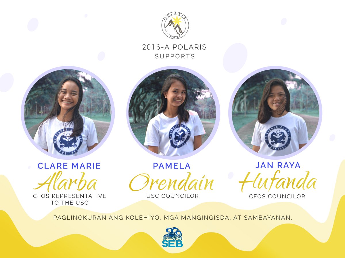 lesbIANLEEopard's tweet photo. Masinop sa Gawain, ORENDAIN
Serbisyong kakaiba kay ALARBA at
Humanda sa paglilingkod ni HUFANDA
PAMELA ORENDAIN - USC COUNCILOR
CLARE MARIE ALARBA - CFOS REP TO THE USC
JAN RAYA HUFANDA - CFOS COUNCILOR
ORENDAIN | ALARBA | HUFANDA po sa inyong mga balota.
#PadayonCFOS https://t.co/Ogexm2xJHt