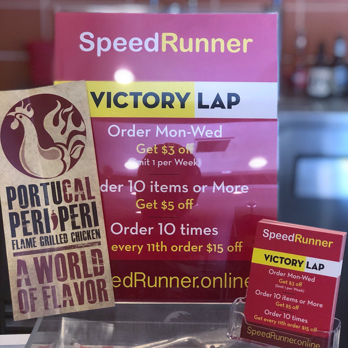SpeedRunnerLA's tweet photo. We like to Welcome @portucalperiperi to SpeedRunner. Bringing the Best chicken in the World to your front door.
#speedrunner #dontwaitinlineorderonline #victorylap #speedrunneronline #portucalperiperi #chicken #Wings https://t.co/L2SVyUbAqH