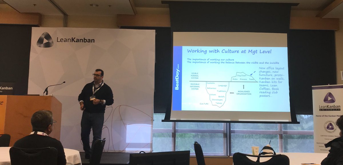 Great advice from <a href="/Ivanfont1971/">ivan</a> at #LKNA18 session: As a coach when addressing culture, achieve a good balance between things above and below water level.