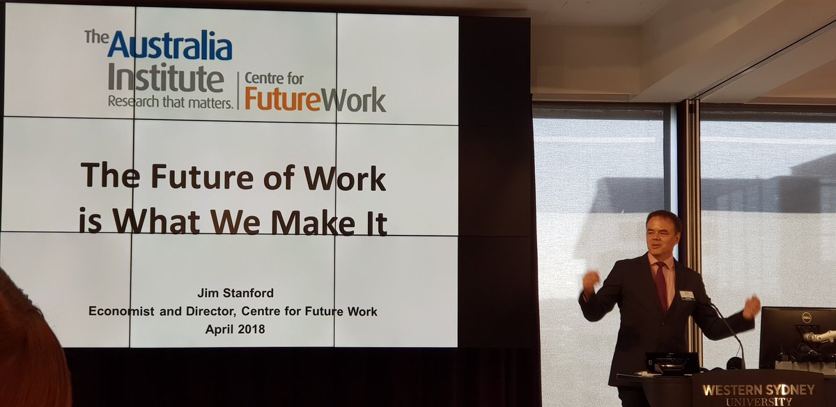 @Westernsydney_SAP Dr Jim Stanford making real sense about the future of work. Differentiating hype from reality.