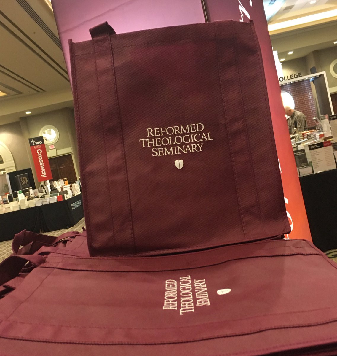 Get your FREE bag to help with those free books <a href="/T4GOnline/">T4G</a> compliments of <a href="/ReformTheoSem/">Reformed Seminary</a> #T4G2018