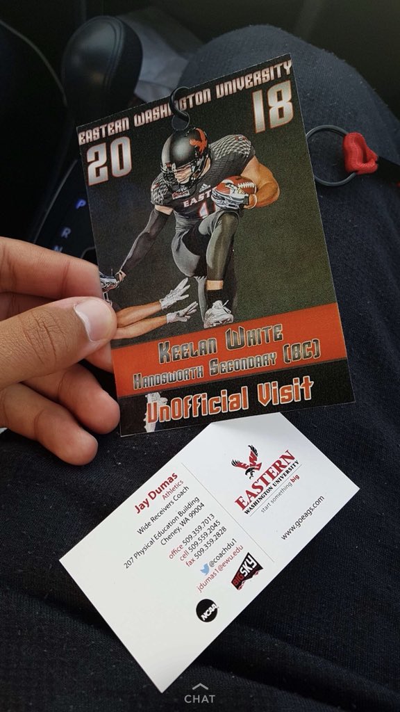 GRELITE7on7's tweet photo. GR ELITE 2019 WR @K_Whitey_12 on his unofficial visit to @EWUFootball last week.. this kid is a bonafide playmaker!
#ItsJustDiffrent
#WeAreGameReady
@CoachCherokee
@BrandonHuffman https://t.co/F2YvtPlhWp