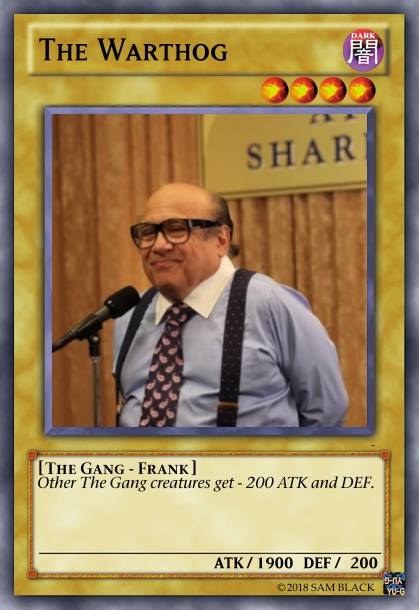 SamBlackVoices's tweet photo. Okay after making the first one I really had to make a full #AlwaysSunny #yugioh deck. It operates on excavations and graveyard driven bonuses, plus some flip and battle position stuff.

Welcome to to the thread.

First 4: https://t.co/NQsWHS7Fmc