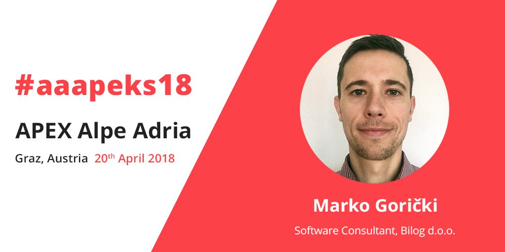 APEXAlpeAdria's tweet photo. Join @mgoricki at #aaapeks18 for a deep dive into how to streamline the front-end development of your APEX apps using #APEXNitro. Tickets & info: https://t.co/aMGxhcSblG #Oracle #FrontEnd #WebAppDevelopment https://t.co/qdLxfWdgz5