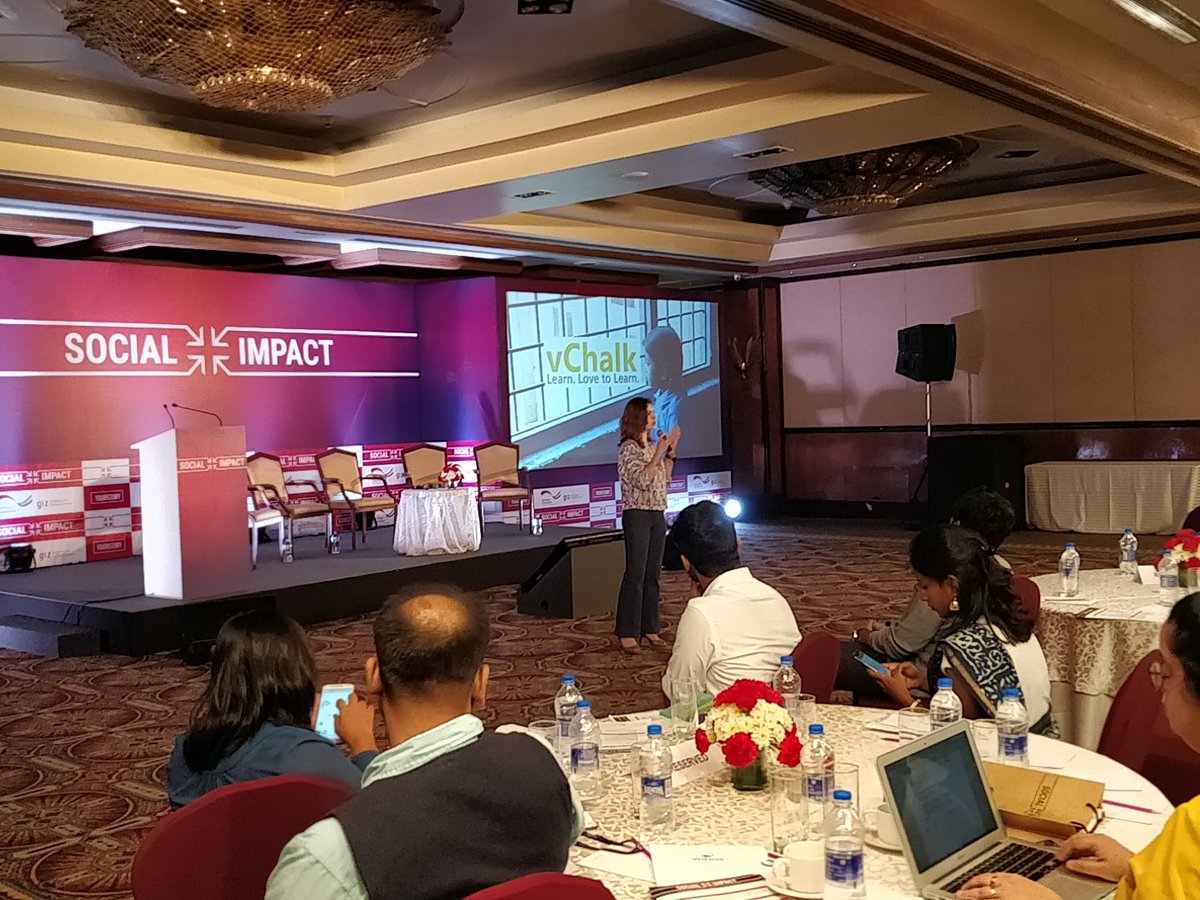 abramsantosh's tweet photo. .@NF_NSIF  winner @vchalkindia  presenting their journey in #socialinnovation @YourStoryCo and @giz_gmbh #Socialimpact  conclave  #bangalore https://t.co/7hUplbly5Y