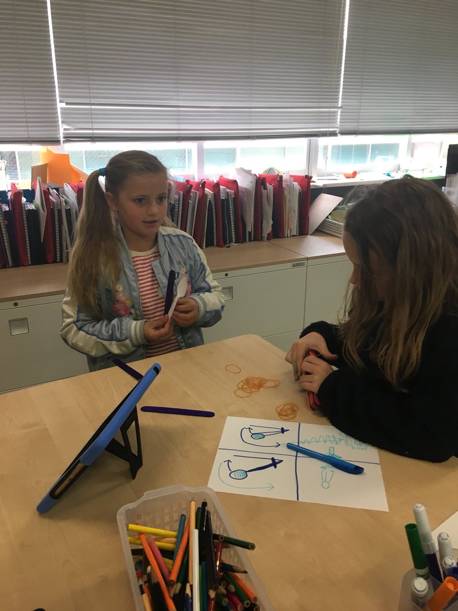 HarrisonASIJ's tweet photo. Designing catapults to launch marshmallows after reading the Marshmallow Incident by Judi Barrett #ALThour #pactday https://t.co/VBYfjYHym2