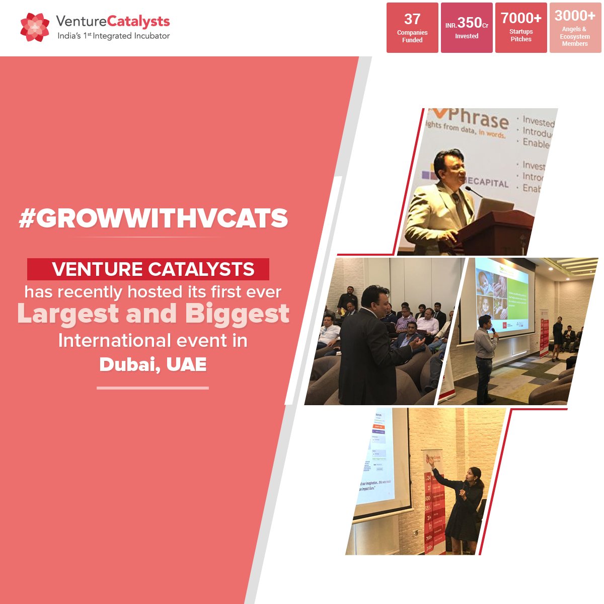 #GrowWithVCats

Clarity and right direction for innovative startups have what led #VentureCatalysts to host its first ever the largest and biggest international event in <a href="/Dubai/">Dubai دبي</a> with some of the highly eminent #AngelInvestors from around the globe.
<a href="/aprshp/">Apoorv Ranjan Sharma</a> venturecatalysts.in