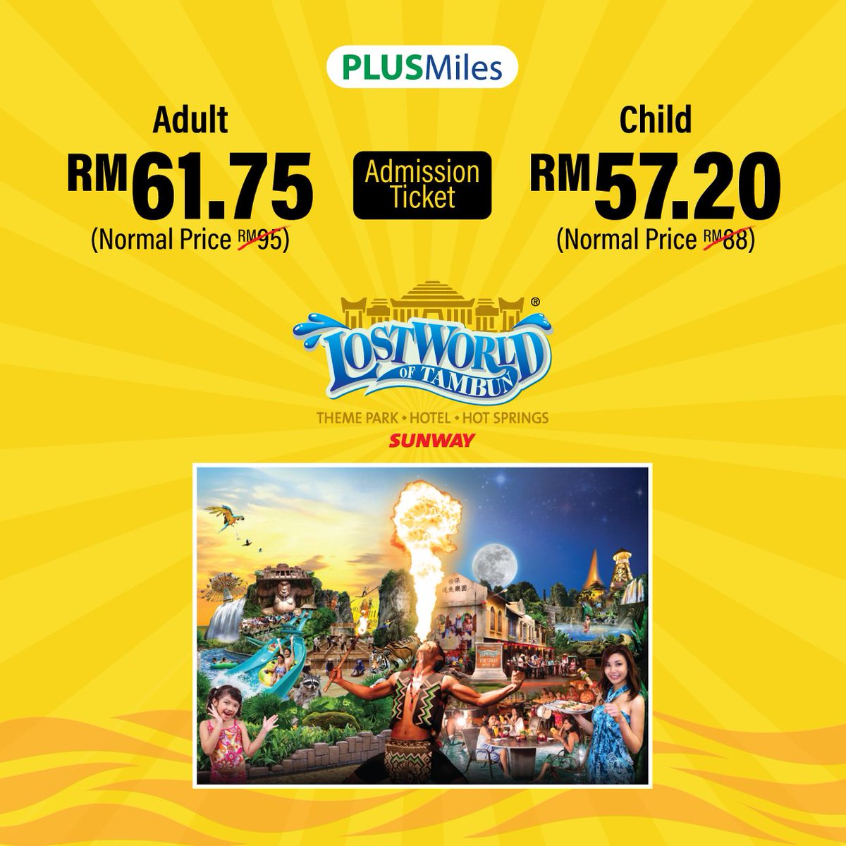 plus2u's tweet photo. Spend a great weekend with your loved ones at Sunway Lost World of Tambun and get an amazing promotion on the admission ticket when you present your PLUSMiles card. Terms and condition may apply. For more info, visit https://t.co/AyqKiCnH3H
#MerchantOffer #PLUSMiles #PLUSMalaysia https://t.co/7XzWe5Igjm