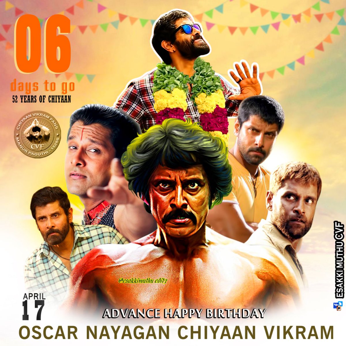 mumtazarmy_'s tweet image. #ChiyaanVikram #chiyaanday #6DAYTOGOFORCHIYAANBIRTHDAY