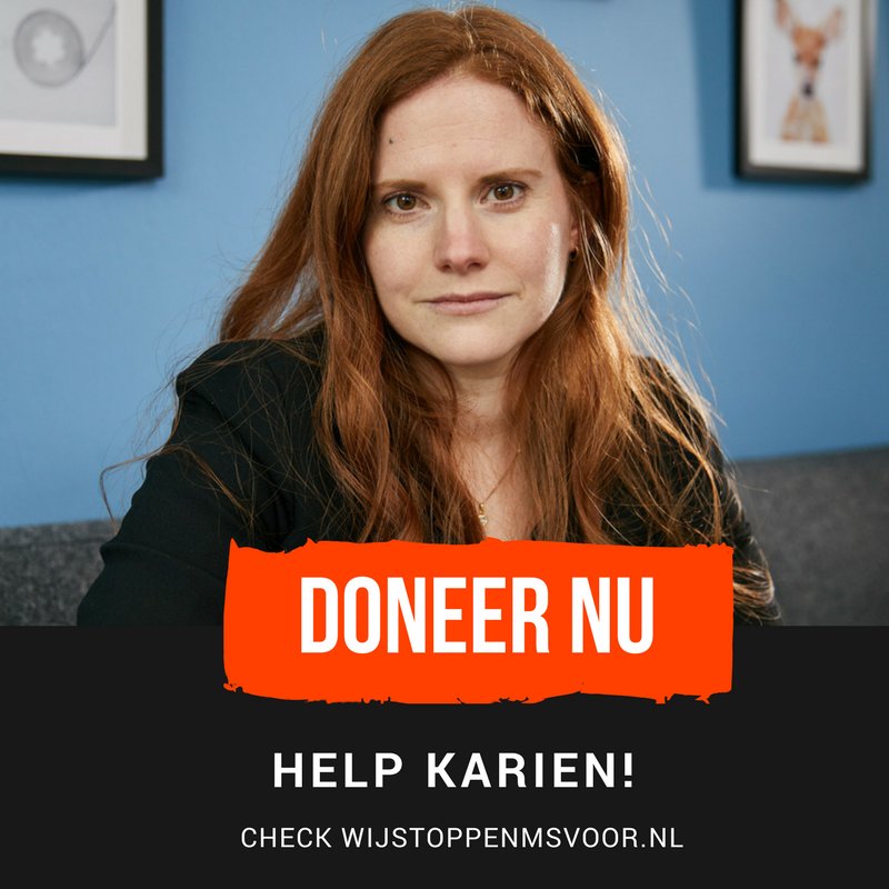 wijstoppenMS's tweet photo. Karien (32) vecht tegen de ernstige ziekte MS. Haar laatste redmiddel: een HSCT-behandeling in Rusland van €60.000. Wil jij Karien helpen? Doneer vandaag nog en help het streefbedrag over de helft! #helpkarien #wijstoppenmsvoorkarien #ms #crowdfunding #doneren #actie https://t.co/aEAHL3S1Kc
