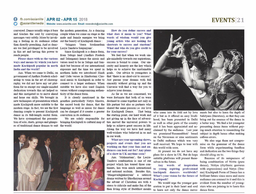 rajaradhareddy's tweet photo. In case you had missed it, here’s our recent interview with Asian Lite UK by #RichaGrover.
#ArtsCulture #INDIANNEWS #INTERVIEW #LITEBLOGS #TOPNEWS #legends #Padmabhushan @asianlitemedia #asianlitenews #London #UnitedKingdom https://t.co/j6PKGSfXo9