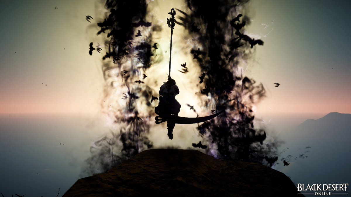 Miss_Golddawn's tweet photo. Was a pretty sunrise! Also we sorc's like to use our sythe as a seat 😂 @BDO_News #MMORPG #BDOSS #gamergirls #screenshots #sorc #scythepower #crowqueen https://t.co/tRJOBvGrMX