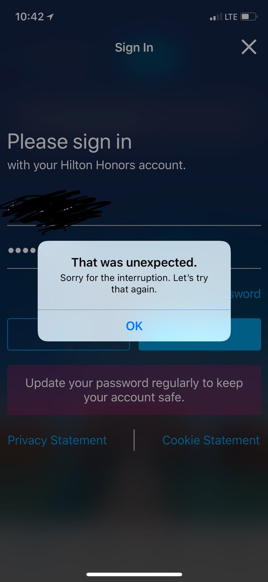 David_C_Moody's tweet photo. @HiltonHonors the iOS app will not let me log in. Website will no problem. https://t.co/lmM2KSpkNq