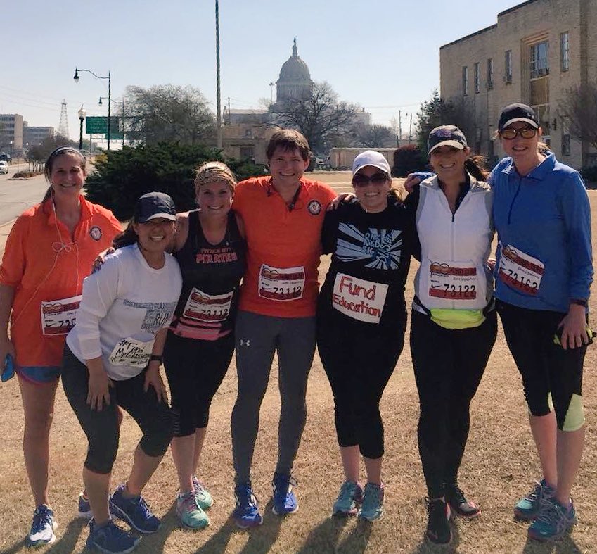 miss_wright88's tweet image. Day 7 of the #oklaedwalkout.  Our group ran 8 miles from the PC admin to the state capitol. Big goal for a big reason: running for funding! #pcsrocks #OKwalk4kids #RunHappy #FundEducation