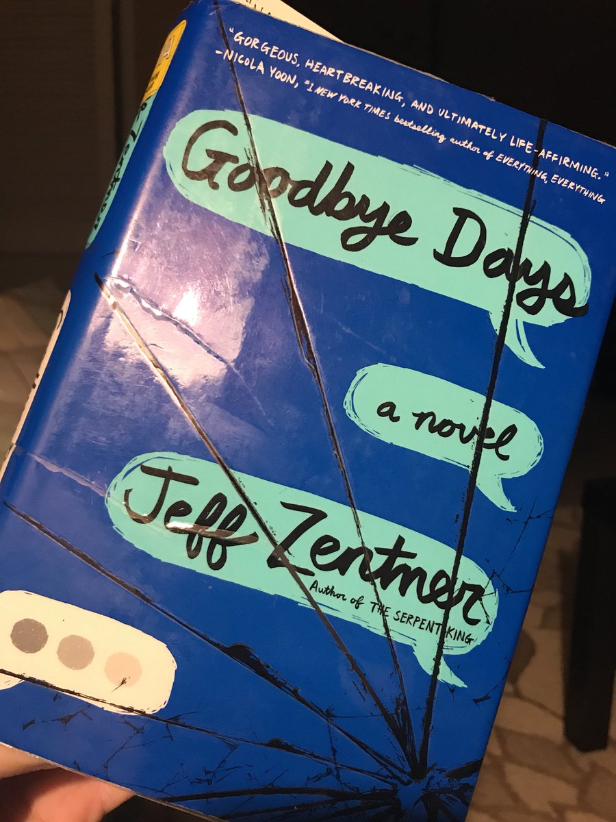 MrsEubanksCMS's tweet image. Loving #goodbyedays by @jeffzentner. “I wonder if the actions we take and the words we speak are like throwing pebbles into a pond; they send ripples that extend farther out from the center until they finally break on the bank or disappear.” #currentlyreading #teacherreads