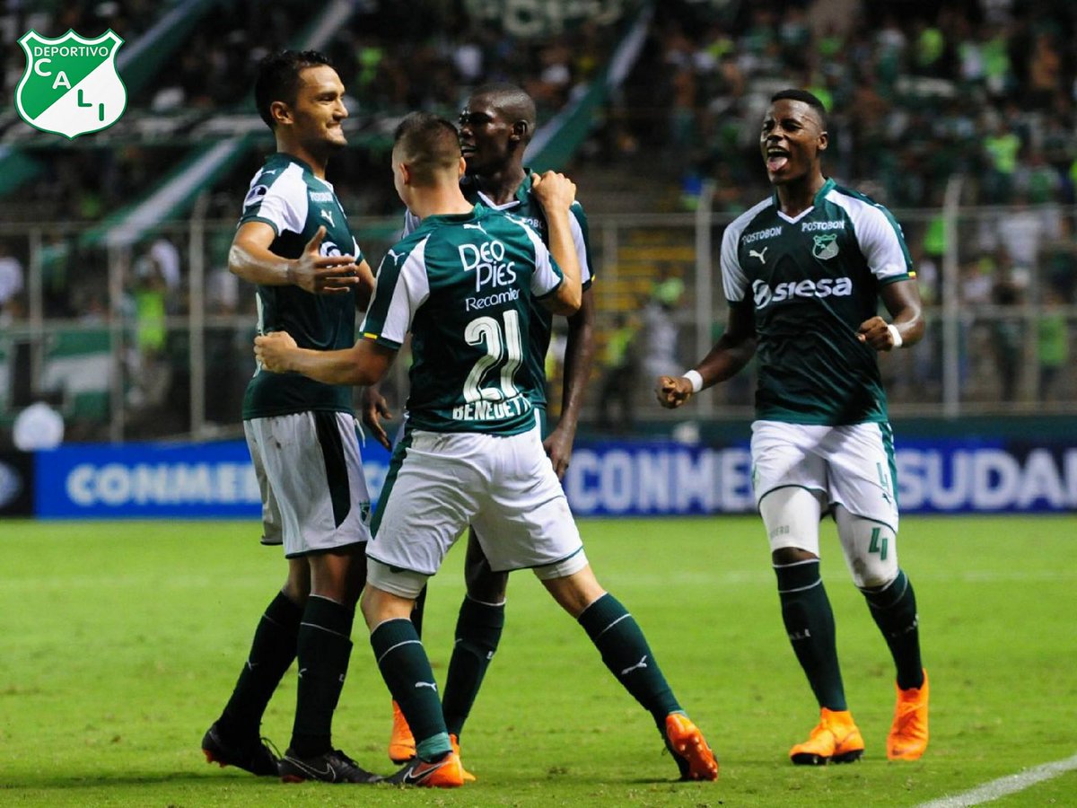 Dimayor's tweet photo. ¡Felicitaciones! El @AsoDeporCali inició con victoria la #ConmebolSudamericana, venció 3-0 a @DanubioFC de Uruguay. 

Goles: José Sand, Didier Delgado y Nicolás Benedetti https://t.co/WoqkXXEf9u