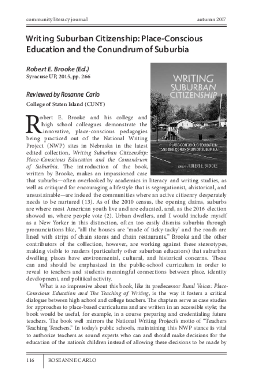 CommLitJournal's tweet photo. "The important message from this book is that when students learn to investigate and write about their places, and see themselves as members of communities, then their education becomes more meaningful to them..." https://t.co/zB0DuhqkpT https://t.co/j25MBrvGqw