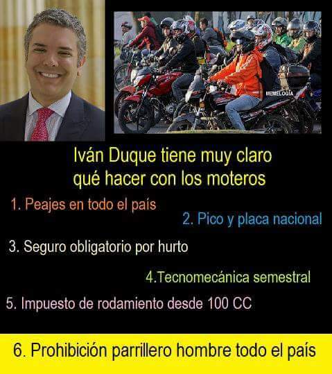 AngelaMariaMonc's tweet photo. #ElPaísDeLosJóvenes que tan cierto es lo que @IvanDuque plantea en esta imagen con los moteros? https://t.co/wkEtAa4nkL