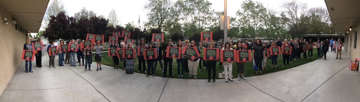 TurlockTA's tweet photo. Turlock Teachers show up to share how Salary Matters! #TurlockTA #WeAreCTA https://t.co/W3Nl6azNZd
