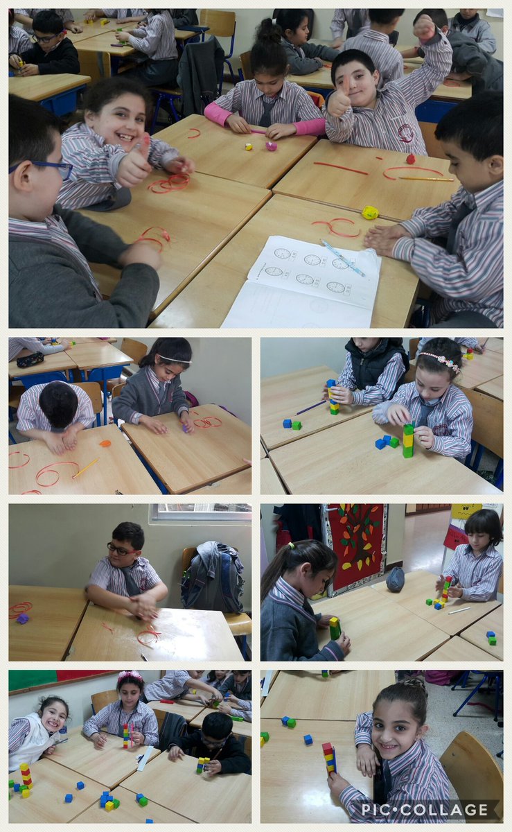 Lara_Lahib's tweet photo. One accurate measurement is worth a thousand expert opinions. Gr 2 learners explore measurements throughout measuring the lenghts of different objects #playdough #cubes #crayons #FunMath @MakAishaSchool https://t.co/JWOyGCeXef