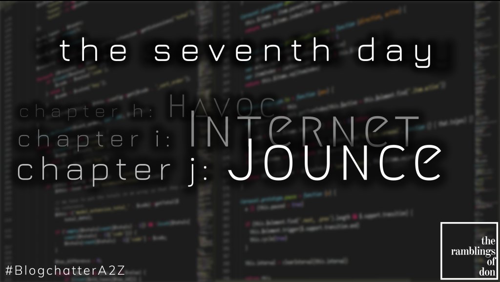 TheUncodedOne's tweet image. Chapter J: Juncture with a Jounce
@Blogchatter #BlogchatterA2Z #AtoZChallenge #AtoZChallenge2018 theramblingsofdon.wordpress.com/2018/04/11/cha…