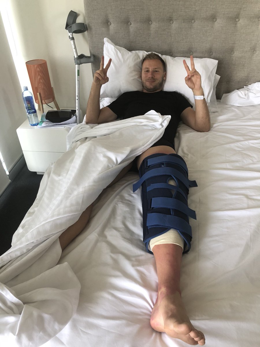 Cavusevic's tweet photo. Back home after successful surgery..hope recovery is going to be successful as well and looking forward to be back to the pitch again. Thank you all for best wishes and support! I wish my teammates all the best till the end of the season!! 🏅⚽️⚽️🏅 @AdelaideUnited https://t.co/dyZpoMoLJi