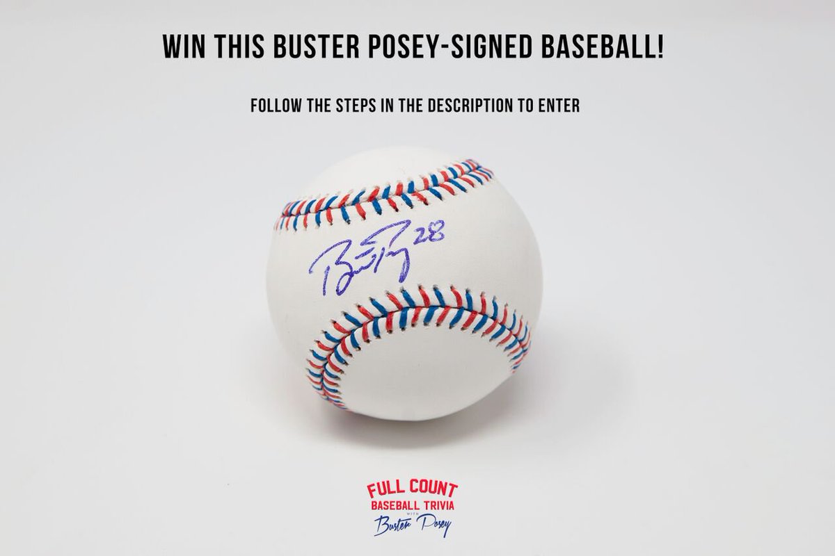 In honor of being nominated for a Webby Award, we’re giving away a Buster Posey signed baseball! To enter: VOTE for Full Count Trivia by April 19th + SHARE your vote on Twitter. Don’t forget to tag <a href="/fullcounttrivia/">Full Count Trivia</a> Good luck! wbby.co/game-spo