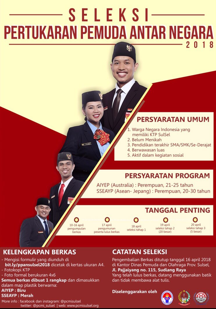 THE WAIT IS OVER!
Seleksi Pertukaran Penuda Antar Negara sekarang telah dibuka, 
Check it out peeps!