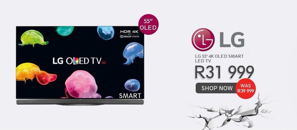 Gettingadeal's tweet image. Best deal of the Year!! LG 55” O LED E6 for only R31 999 was R39 999 only @Gettingadeal @LGSouthAfrica #BestDeals #Winning #bestbuyever #shopping #shoponline #buyme #buynow #buylocal