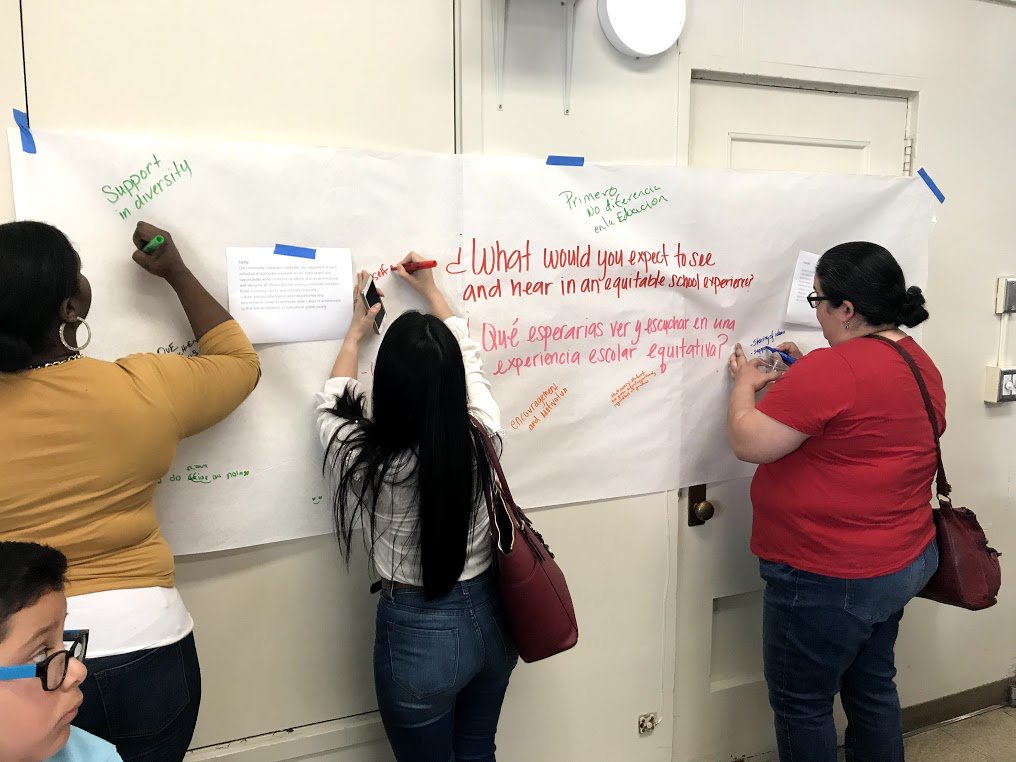 kelseypayne_ed's tweet photo. What would it look like if we asked our community and families to share thoughts, opinions and ideas about their own child's learning? THIS. #engageincommunity #partners @OdysseyPUSD chooses to bring their families into the process of creating an innovative school. #doingitright https://t.co/udeFcMBCOH