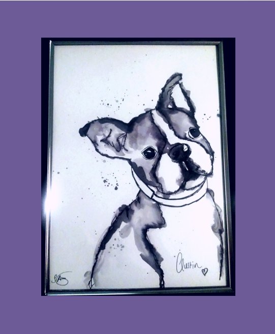 GinkgoGilded's tweet photo. Ink and pencil sketch featuring bleed. #fun #pets #sketch #Bostonterrier https://t.co/fnerxOXASH