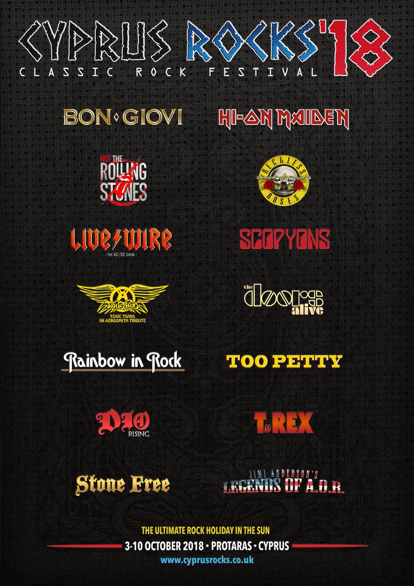 Now that’s what I call a line up!!
Top tribute bands from the UK &amp; Europe are on their way!!  
🇨🇾🤟🏻1️⃣8️⃣