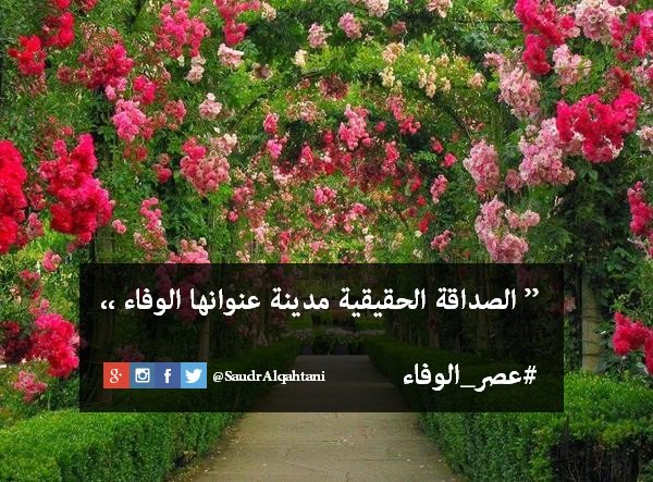 الصداقة الحقيقية مدينة عنوانها الوفاء وسكانها أوفياء، وكشجرة بذورها الوفاء وأغصانها الأمل وأوراقها سعادة وفرح. #عصر_الوفاء