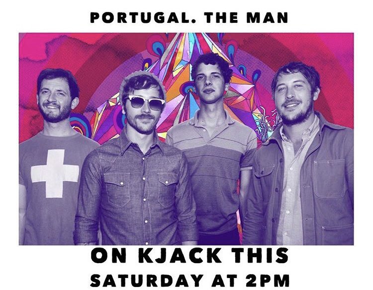 KJACKNAU's tweet photo. Do you like Portugal. The Man?! That’s right we KNOW you do! Check out our live interview with them THIS SATURDAY at 2pm with our very own Collin Barnes! 😎#portugaltheman #flagstaff #prochnow #livemusic https://t.co/XyXMXUHW5d