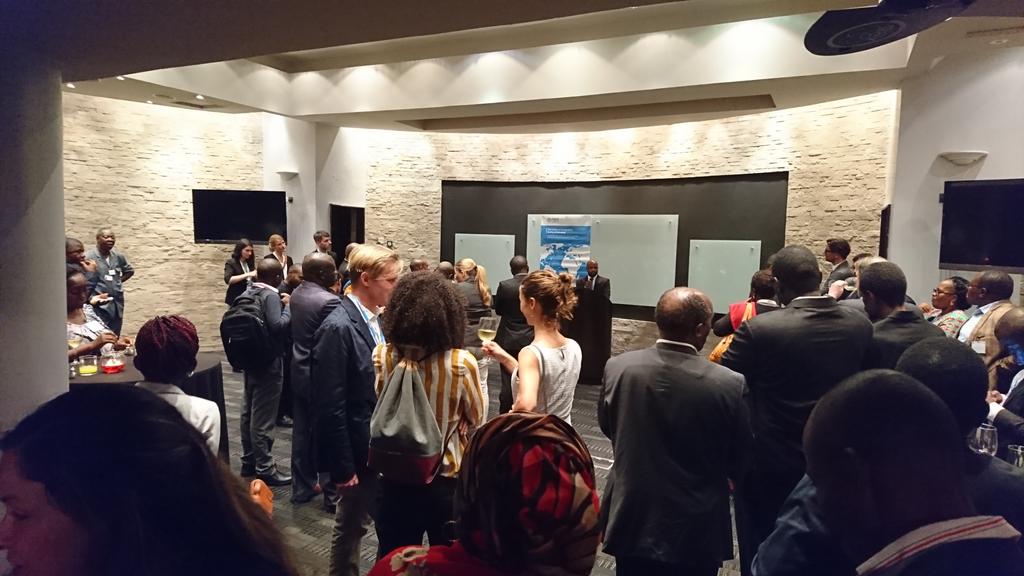 NDE_Germany's tweet photo. It was an honor and a pleasure to have @thyssenkrupp Sub-Saharan Africa CEO at networking event last night. '#technolytransfer is needed, economic development will bring on #sustainability' #AfricaClimateWeek #NDC https://t.co/OQrZPVALSO