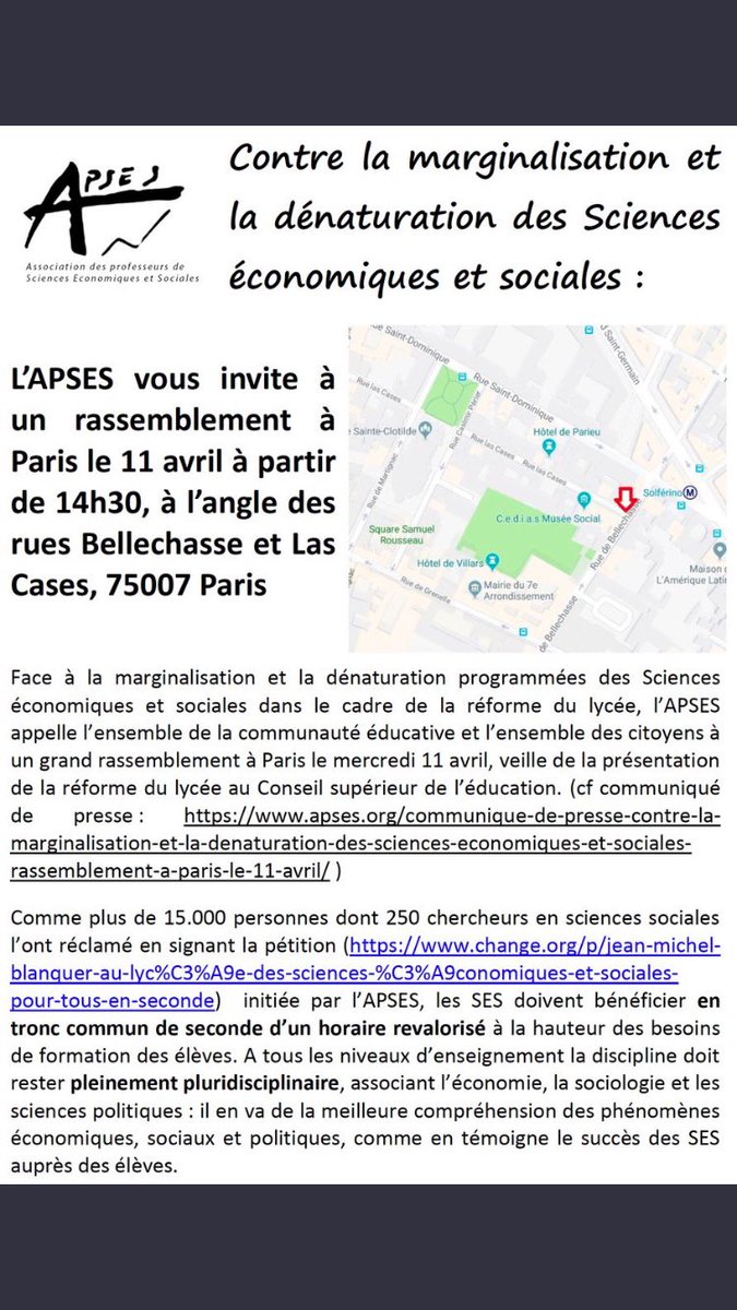 Rendez-vous à 14h30 pour défendre cette belle discipline ! #PasToucheAuxSES