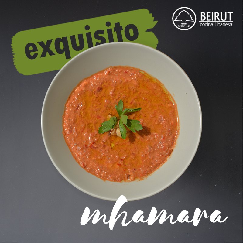 beirutrestau's tweet photo. Like si tú también piensas que nuestro Mhamara está exquisito: pimiento rojo, cebolla y nueces... se nos hace la boca agua, ¿cuántos de vosotros lo conocéis? #BeirutRestaurantes https://t.co/IeOQMIe2wT