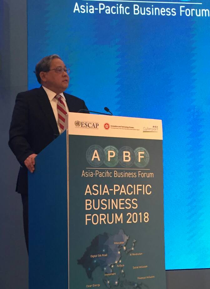 UNESCAP's tweet photo. We need to go back to fundamentals of multilateralism; the UN #SDGs gives us that compass - Dr. Victor K. Fung, Chairman of Fung Group #APBF2018 closing. https://t.co/A5pwG1aLDr