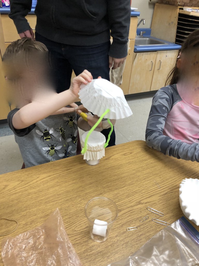 MrsEinwechter's tweet photo. @CobblestoneES first school wide STEM challenge was a success! Parachute Marshmallows! Kindi convo: "It flies slower when I take the Marshmallow off." "Ya, that's because it weighs more." "Does it count if it just use a little bit of marshmallow?" 😂 @GEDSB https://t.co/B8YgPwVQIl