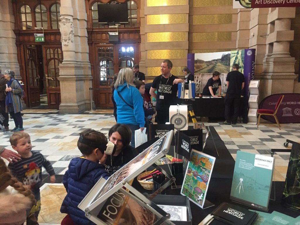 Scottish3D's tweet photo. Getting busy at the #ScottishTen stall @KelvingroveArt today #VR & #3Dprinting popular! @HESEngineShed programmes going like hot cakes too! We’re here till 1600, swing by to see us 😀 #Worldheritageday https://t.co/oKZrw7EytR