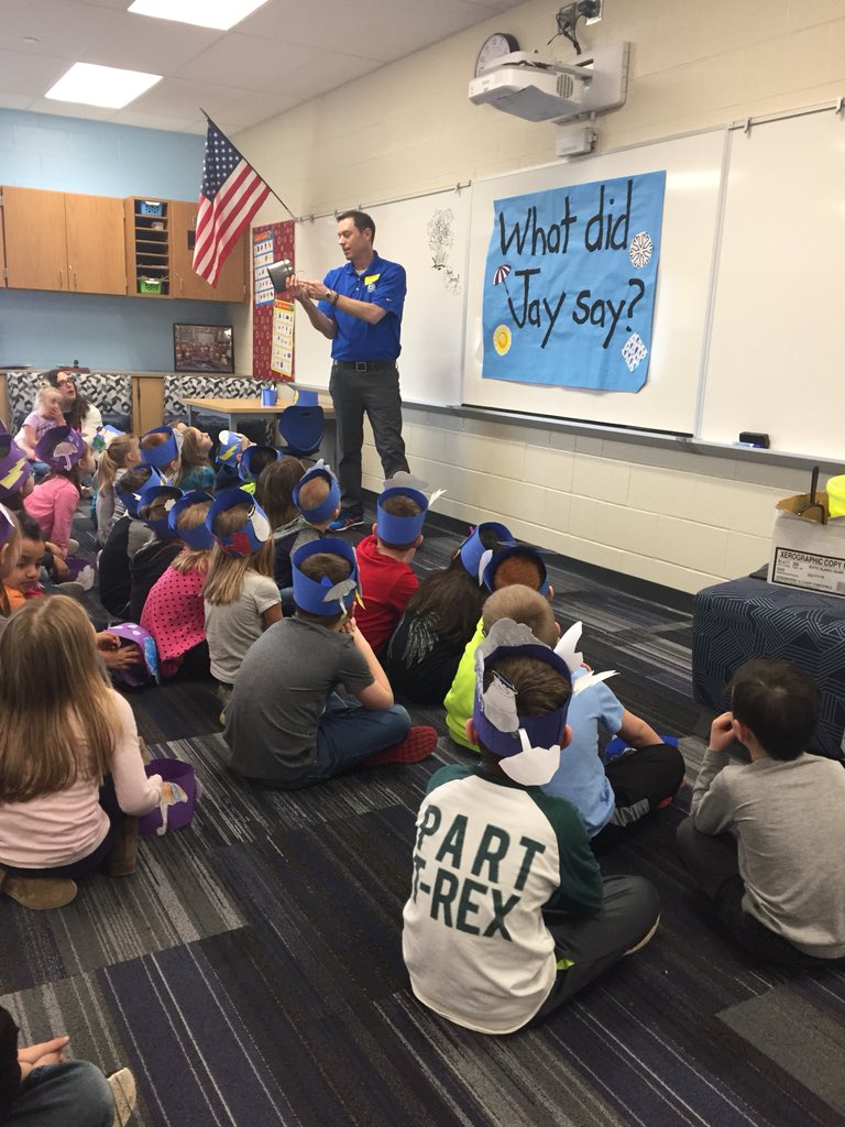 mrschudzinski's tweet photo. Thanks @JayBerschback for teaching our kindergarten classes about weather on Friday! We loved learning about what you do! We even loved watching ourselves on tv! @els_eagles @Principalwank https://t.co/saTkZhBGFT