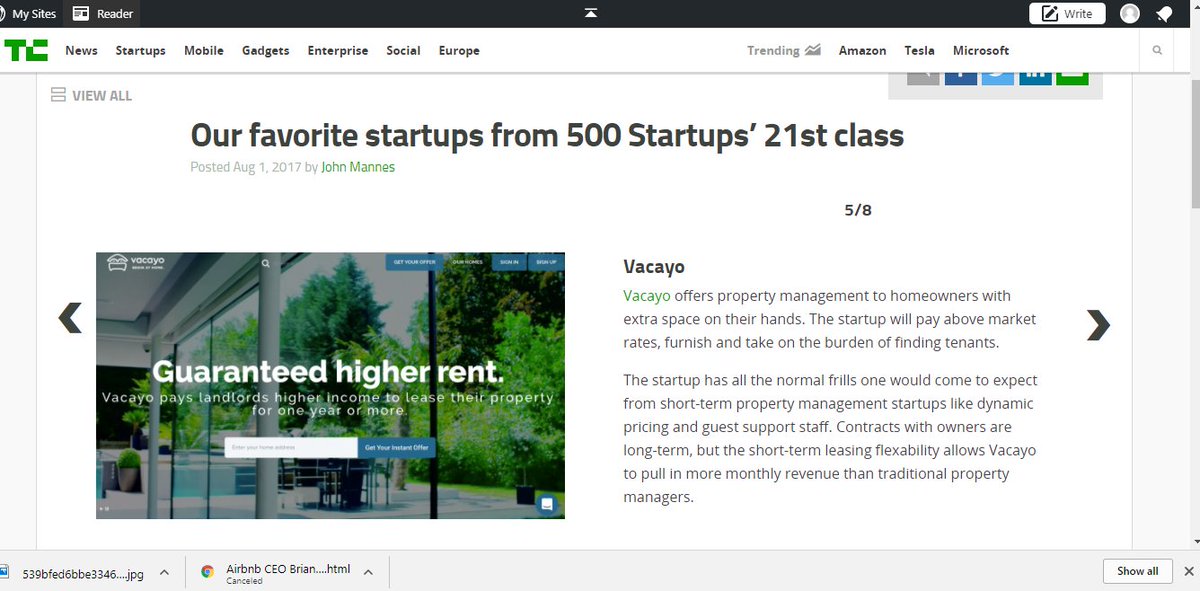 Our favorite startups from 500 startups’ 21st class
#sharingeconomy #gigeconomy #homeowner #homeownership #vacayo
#techcrunch #proptech 
ow.ly/10gl30ilfpX
