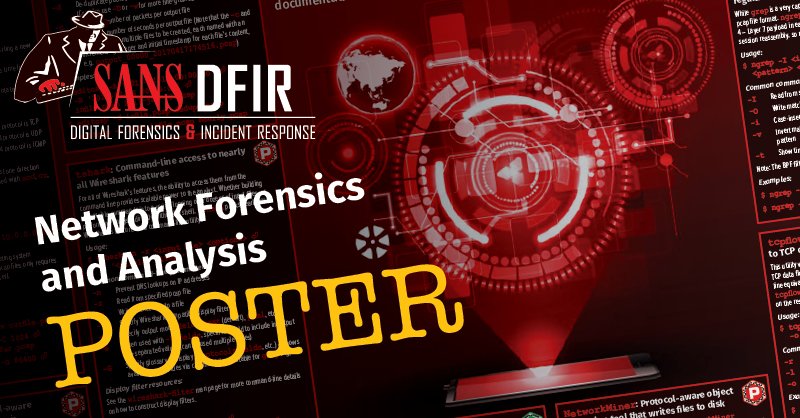 SANSEMEA's tweet photo. Have you heard the news? @PhilHagen has revamped the #NetworkForensics poster! Get yours!  https://t.co/2foyzBZkID  Don't miss #NetworkForensics #FOR572 with @mbromileyDFIR 6/11  https://t.co/7xJdCi1eoU  #DFIR  Register by 4/25 &amp; SAVE 250 EUR https://t.co/3llLAbddz1