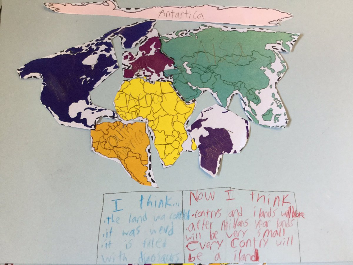 Ms_Cheung229's tweet photo. #grade2 inquiring into continental drift, a related #pypconcept for our unit about changes in landforms. They played around with fitting continents together and were amazed to see how some fit really well! #SISrocks https://t.co/3uLtfvGYUU