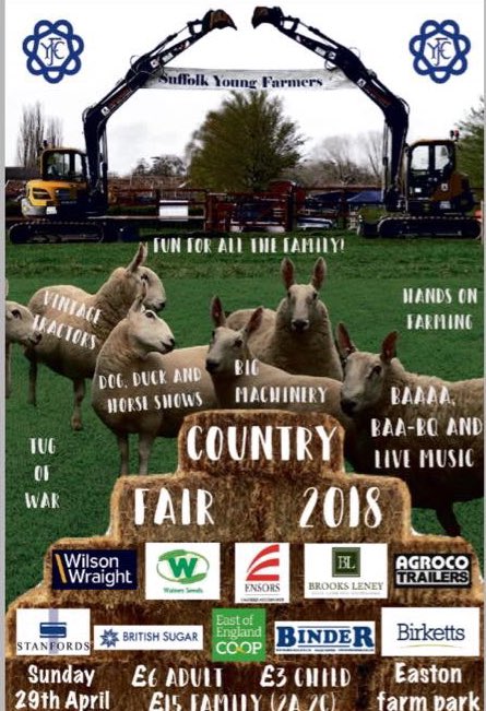 BethDuchesne92's tweet photo. It’s 23 days until AGM, but more importantly it’s 18 days until the biggest young farmers event of the year! Promoting the best of Suffolk, local trades and Young Farmers! The best show on earth &amp; fun for all the family! @Suffolkyfc country Fair- Sunday 29th April 2018! https://t.co/fhZFsLDGnd