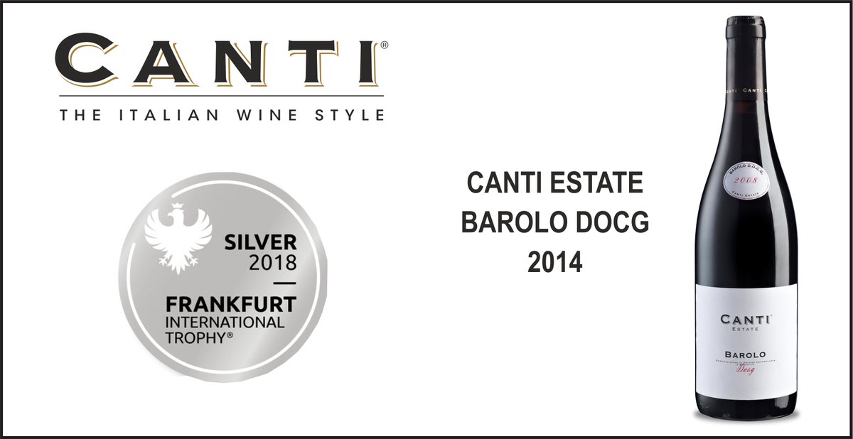 SILVER Medal for CANTI ESTATE #BAROLO DOCG 2014 to Frankfurt International Wine Trophy 2018