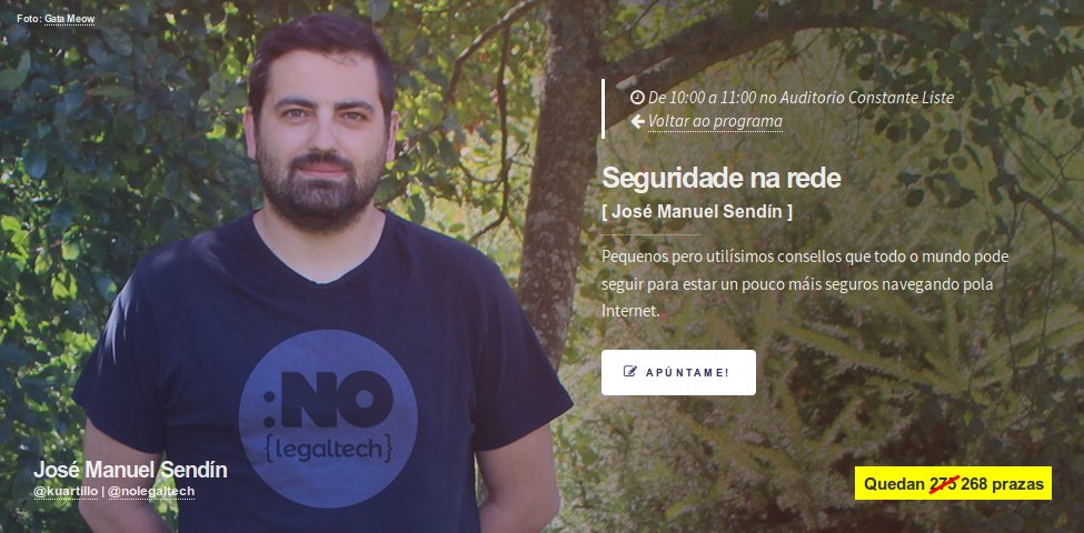 Pequenos pero utilísimos consellos que todo o mundo pode seguir para estar un pouco máis seguros navegando pola Internet. Con <a href="/kuartillo/">kuartillo</a>, de @NoLegalTech. #QuedanPrazas #LibreTeo #LibreTeo2018 libreteo.gal