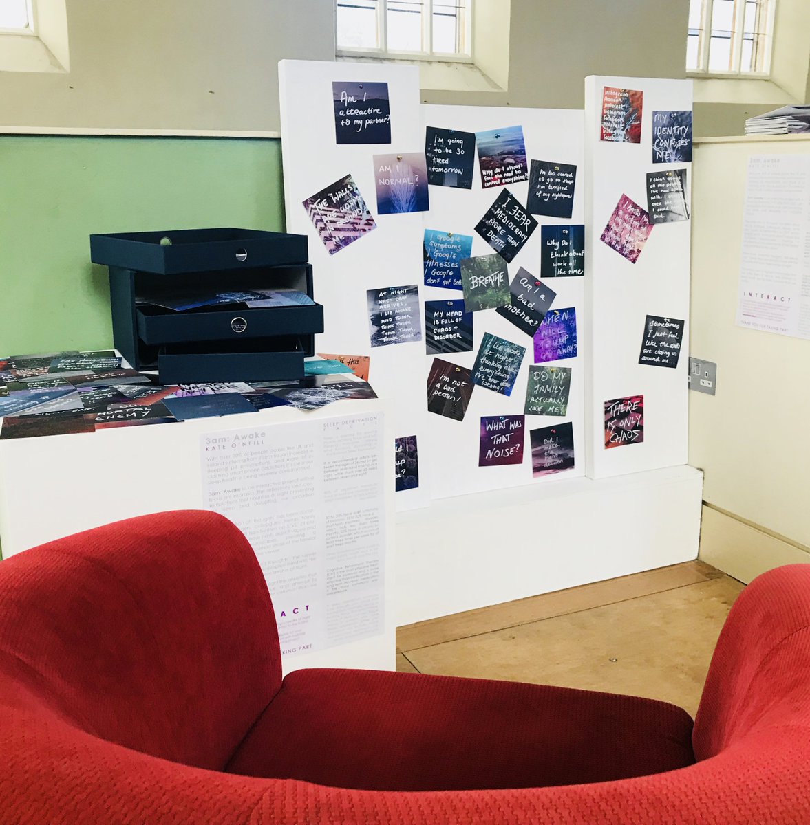 _TheOGC's tweet photo. Great to see folk interacting with #3amAwake installation + curating their own #Elastic mind - pop along to @StPetersCork to see the full collective exhibition curated by OGC director @KateONeillPhoto 📸 https://t.co/5CvhSUDsyG https://t.co/Onp48QATyl